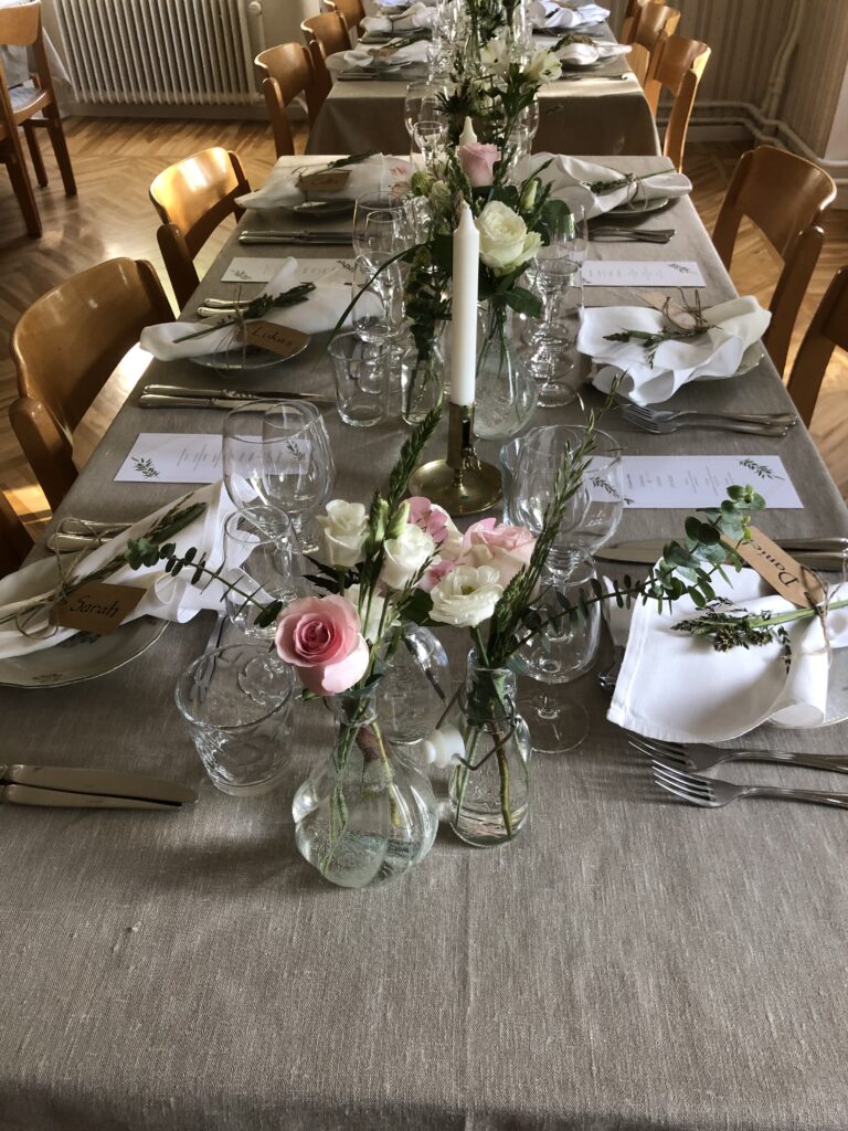 Bord dukat för bröllopsfest